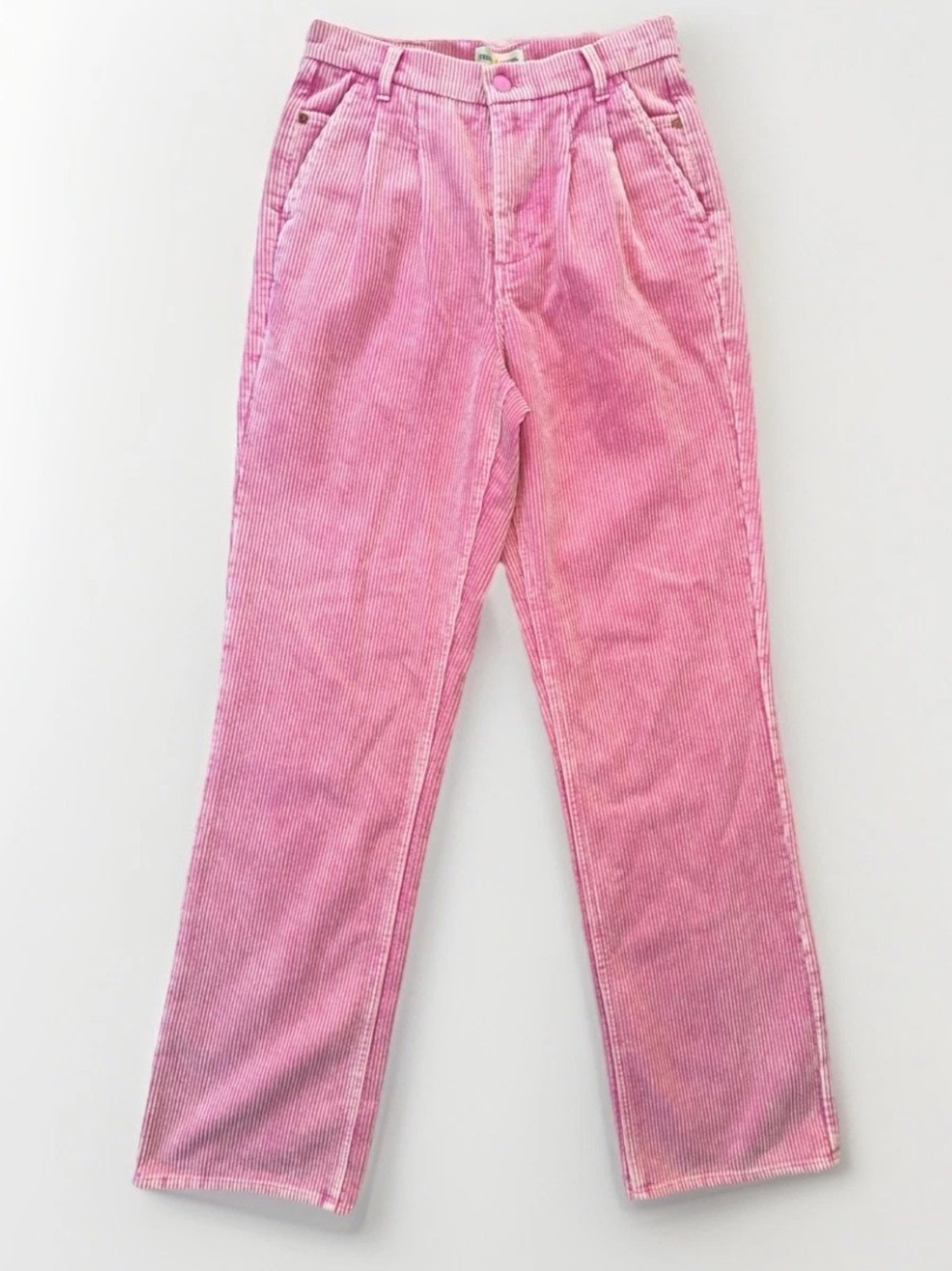 Teddy Fresh Pink Corduroy Pants Size‎ 25 Streetwear High Waisted Y2K Pastel